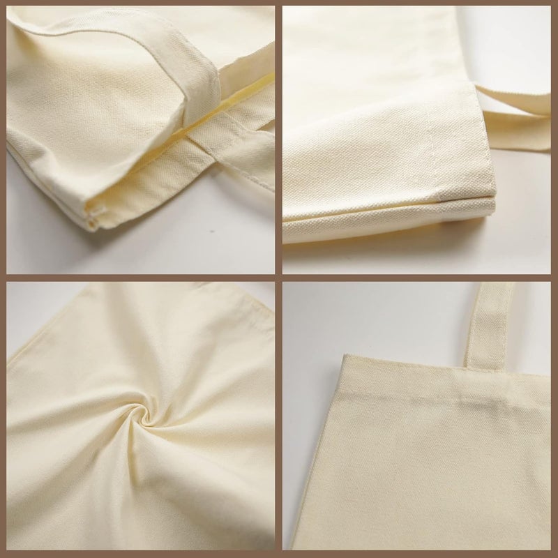 ORJ 6 PCS 15 x 16 Inch Blank Canvas Tote Bags for sublimation, DIY customization blank polyester tote bags - Image 3